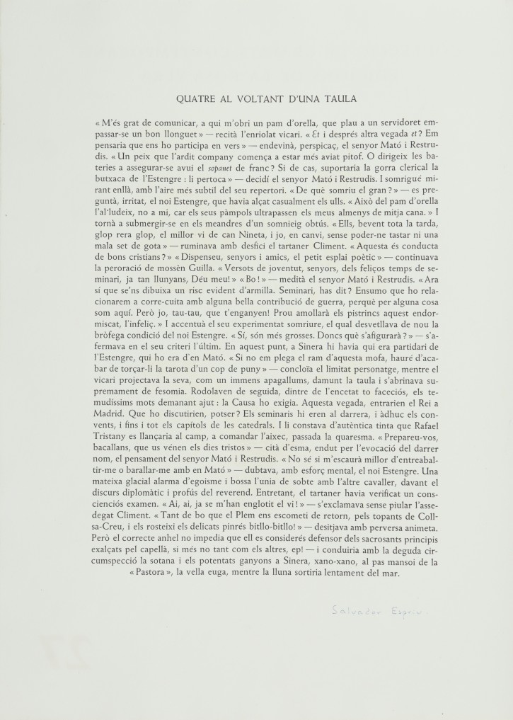 Quatre al voltant d’una taula. Nogués i Casas, Xavier (1873-1941). 1934. Precio: 500€