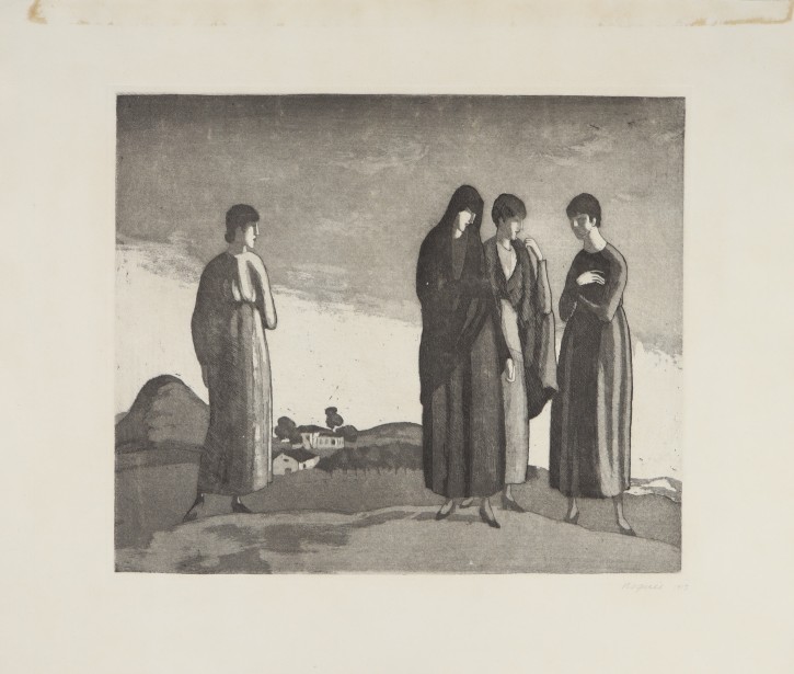 L’endolada (tres noies). Nogués i Casas, Xavier (1873-1941). 1917. Precio: 1500€