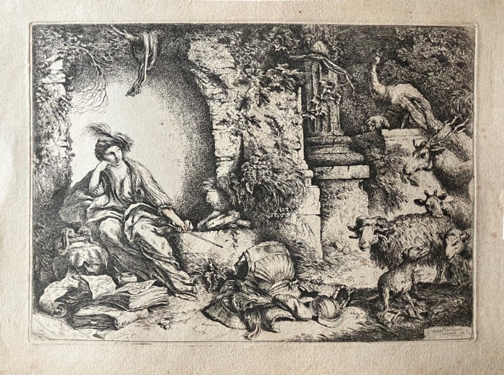 Circe avec le compagnons d'Ulyssse. Benedetto Castiglione, Giovanni. 1650-1651. Precio: 2200€