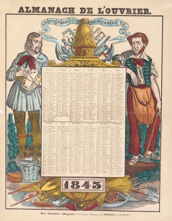 Le temps passe vite pour l’ami du travail. . 1843. Precio: 500€