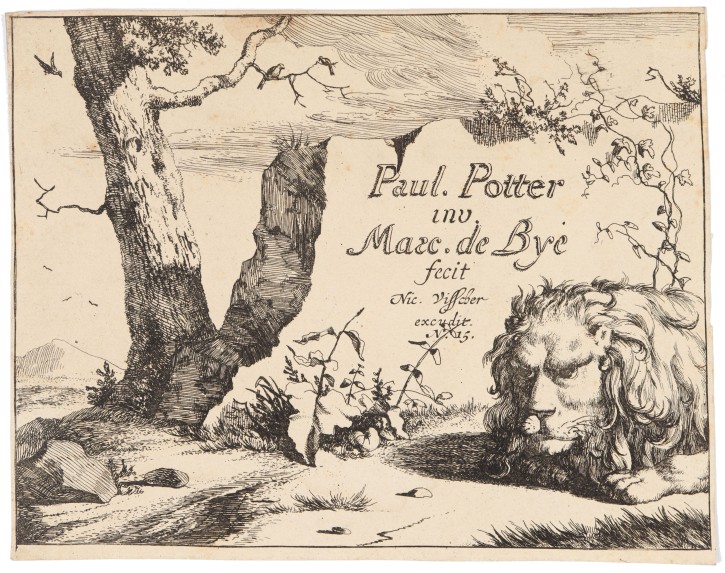 Potter inv. M. de Bye fec. N: Vissher excud. N.15. Bye, Marcus de (1639-1688) - Visscher, Nicolaes (1618-1679). 1650. Precio: 200€