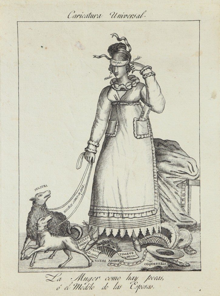 Caricatura Universal. La muger como hay pocas, ó el Modelo de las Esposas. . 1820. Precio: 500€