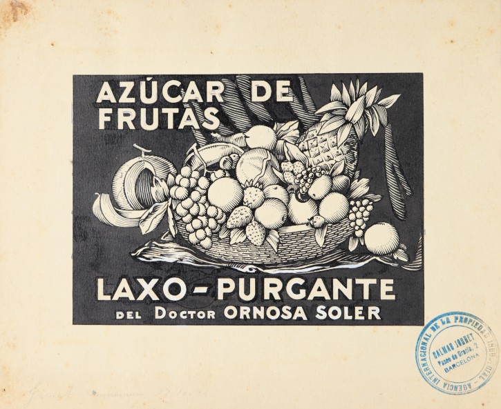 Azúcar de frutas laxo-purgante del doctor Ornosa Soler. Tribó, Francesc (activo primer tercio de s. XX). . Precio: 200€