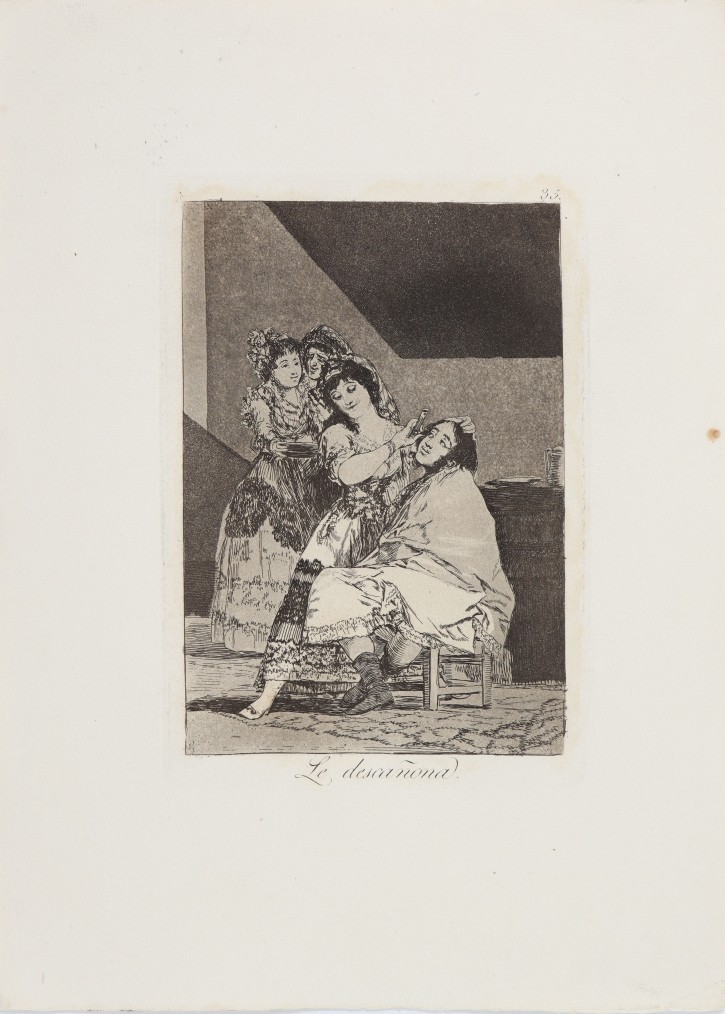 Le descañona. Goya Lucientes, Francisco de (1746-1828) - Calcografía Nacional. 1797-1799. Décima edición (1918-1928). Precio: 600€