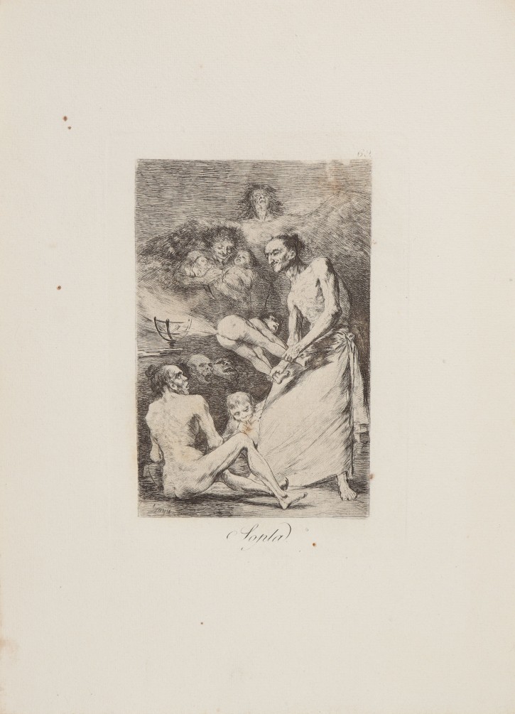 Sopla. Goya Lucientes, Francisco de (1746-1828) - Calcografía Nacional. 1797-1799. Décima edición (1918-1928). Precio: 600€