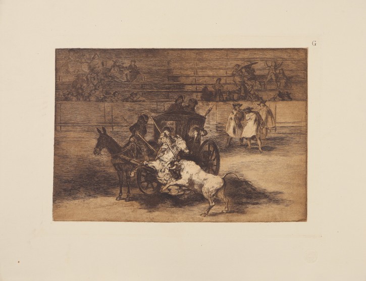 Combat dans une voiture attelée de deux mulets. Goya Lucientes, Francisco de (1746-1828) - Calcografía Nacional. 1816, Quinta edición (1921). Precio: 500€