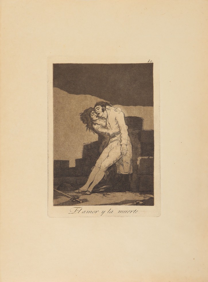 El amor y la muerte. Goya Lucientes, Francisco de (1746-1828) - Calcografía Nacional. 1797-1799, 12ª edición (1937). Precio: 600€