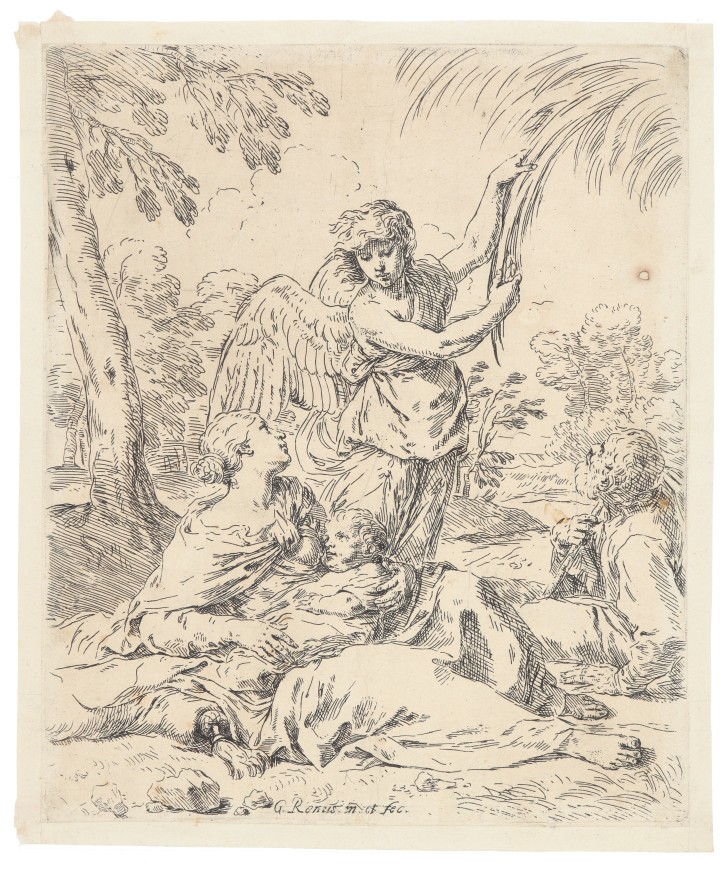 Stop on the flight from Egypt. Cantarini, Simone (1612-1648). 