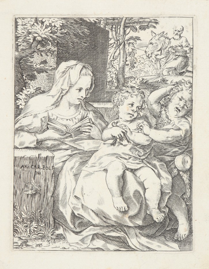 Virgin with the child Jesus and John the Baptist. Carracci, Annibale (1560-1609). 1587