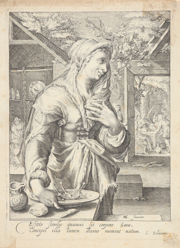 Sara, chaste. Goltzius, Hendrick (1558-1617) - Schounceus, C.. 1597. Precio: 500€