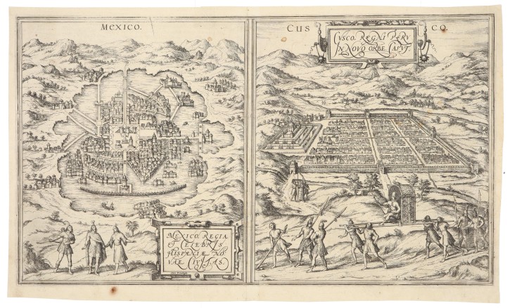 Mexico. Cusco. Hoefnagel, Georgious (1542-1600) - Braun & Hogenberg. 1572. Precio: 900€