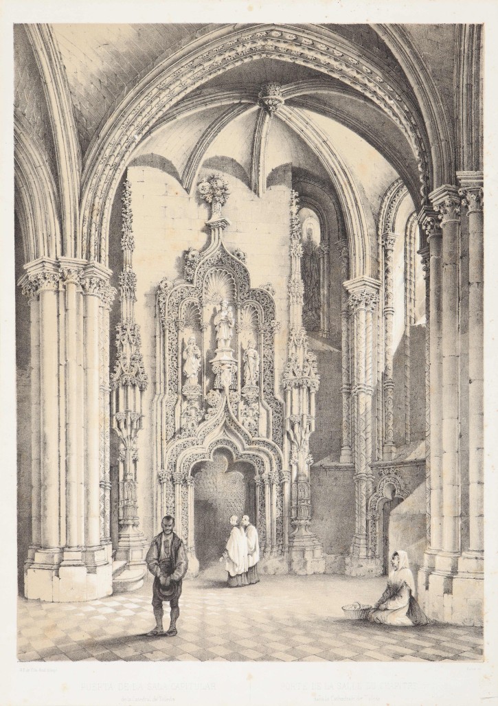 Door of the chapter house of the cathedral of Toledo. Pérez Villaamil, Jenaro (1807-1854) - Lemercier. 1842-1844. Precio: 250€