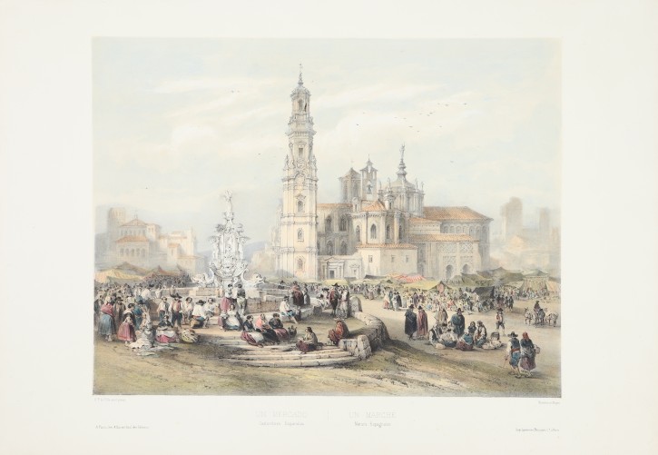 Un mercado. Pérez Villaamil, Jenaro (1807-1854) - Lemercier. 1842-1844. Precio: 400€