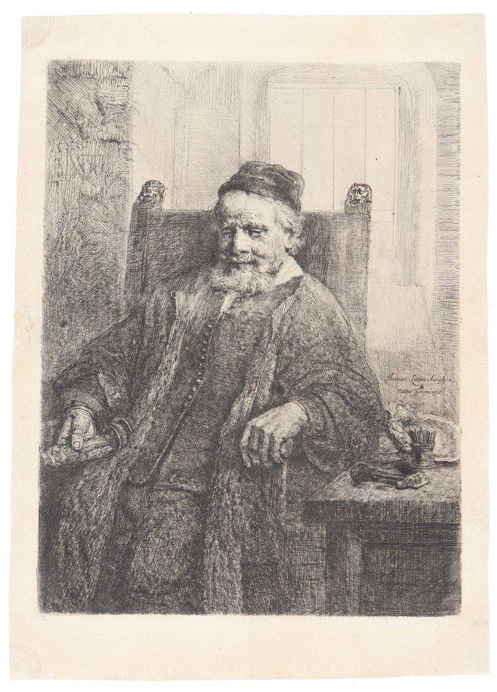 Jan Lutma. Van Rijn, Rembrandt Harmenszoon (1606-1669). 1656. Precio: 4.000€