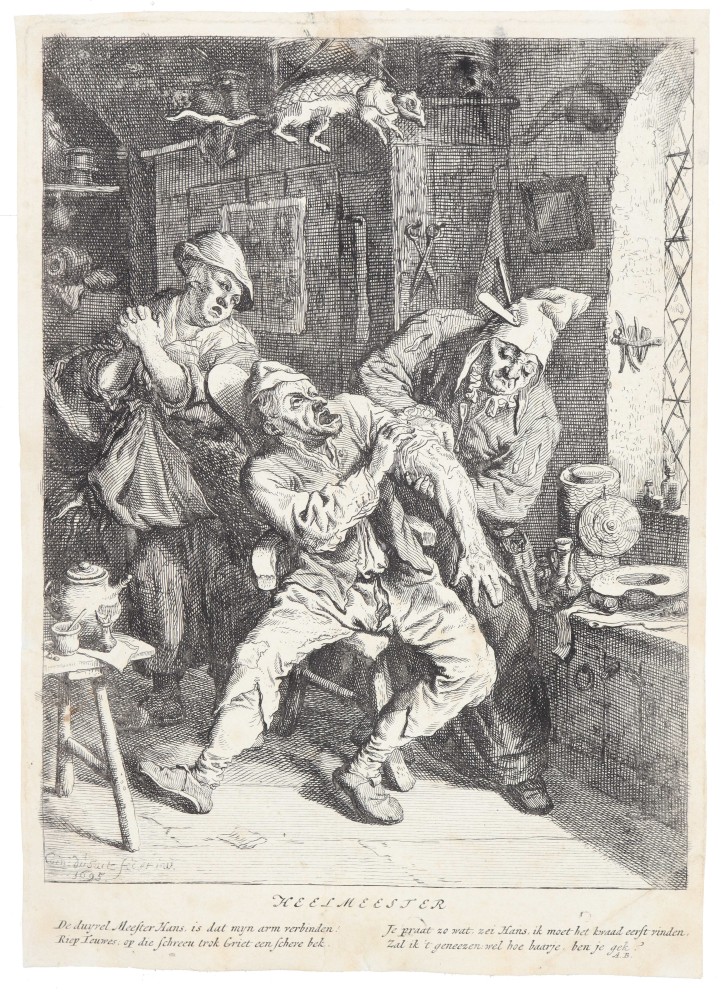 Heelmeester. The surgeon. Dusart, Cornelius (1660-1704). 1695. Precio: 900€