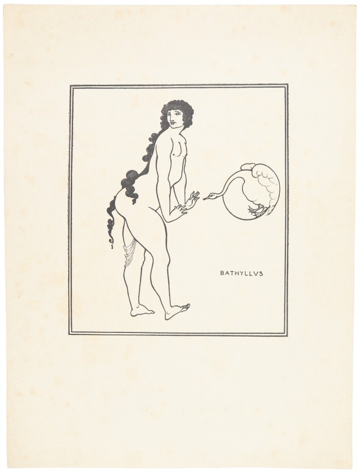 Bathyllus in the Swan Dance / Lucian's Strange Creatures. Beardsley, Aubrey (1872-1898). 1896. Precio: 150€