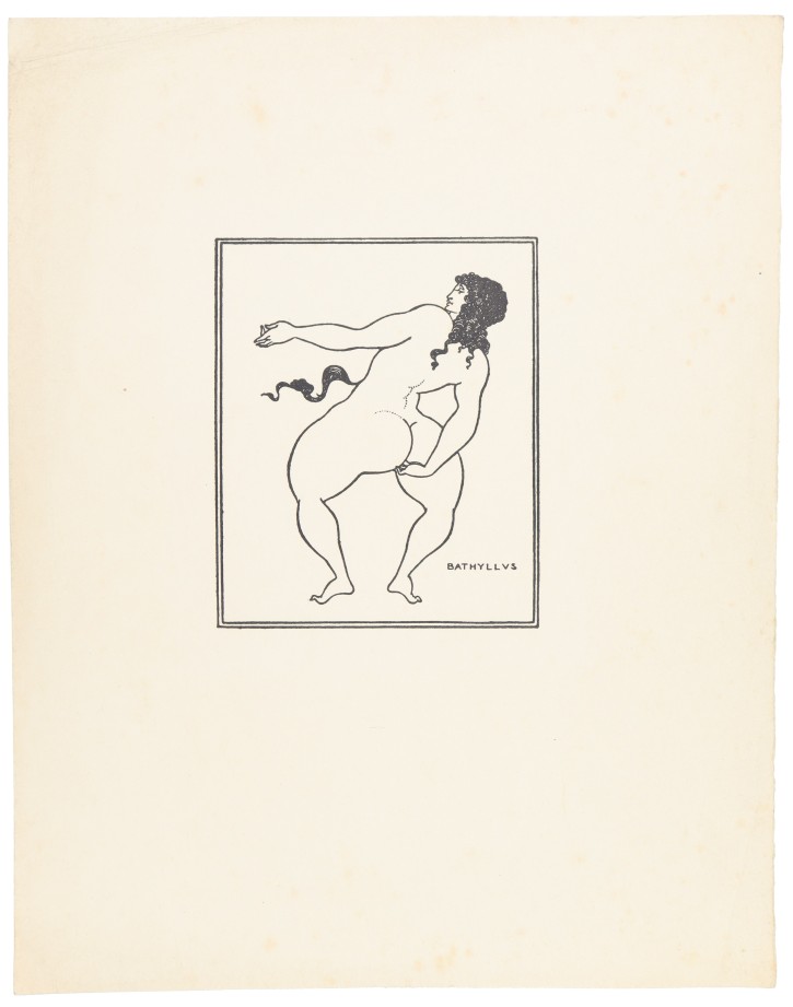 Bathyllus in the Swan Dance / Lucian's Strange Creatures. Beardsley, Aubrey (1872-1898). 1896. Precio: 150€