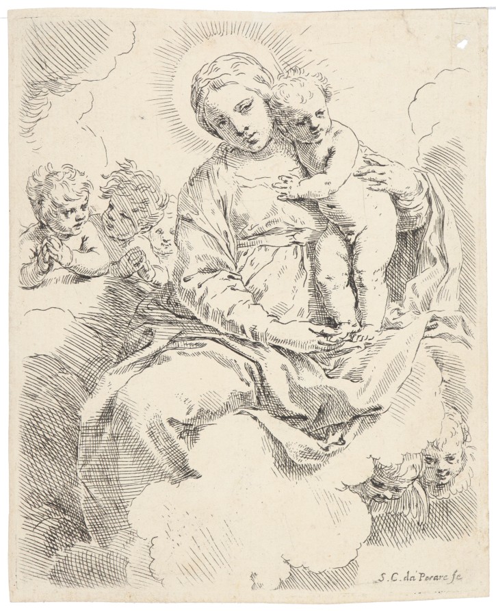 Virgen con niño. Cantarini, Simone (1612-1648). . Precio: 750€