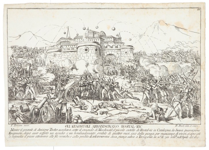 Views of the Napoleonic War in Girona and Hostalric. Pinelli, Bartolomeo (1785-1831). . Precio: 250€