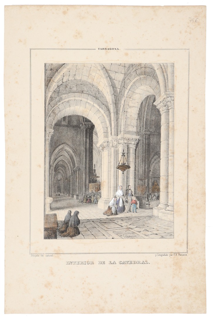 Interior view of the Tarragona Cathedral. Parcerisa, Francesc Xavier (1803-1875). . Precio: 75€