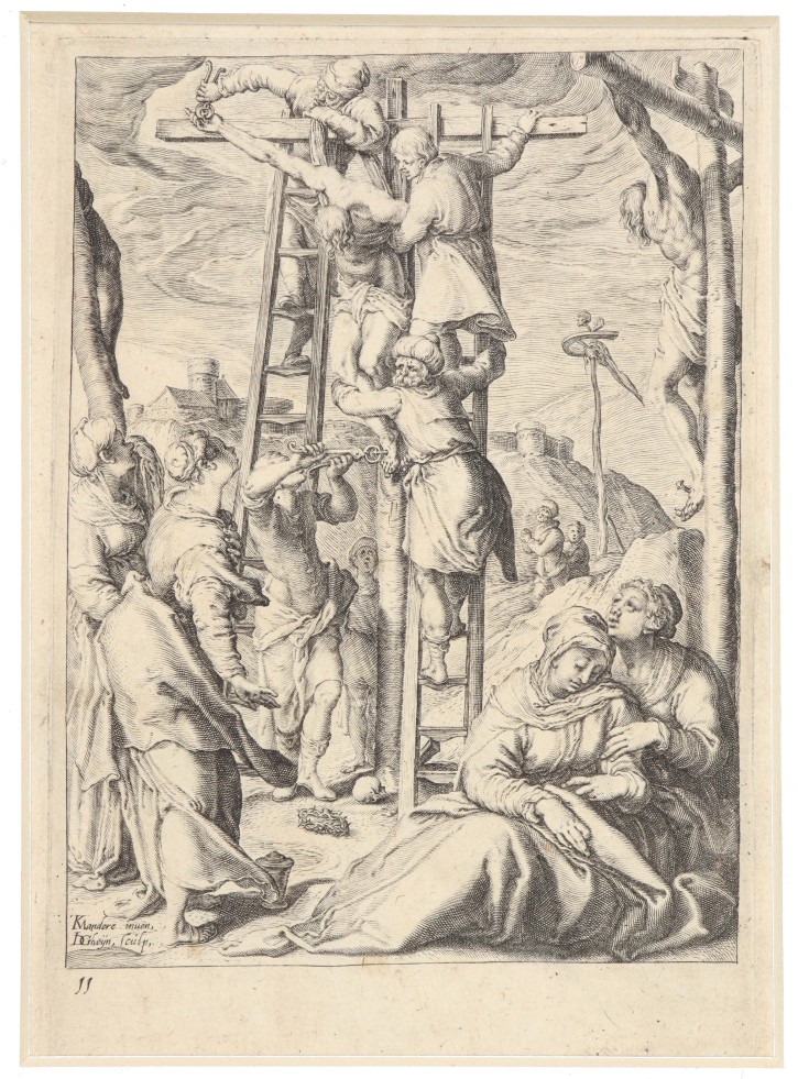 Descent from the cross. Dolendo, Zacarias (1561-1604) - Van Mander, Karel (1548-1606) - Gheyn II, Jacques (1565-1629). 1596-1598. Precio: 700€