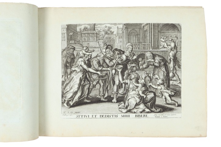 7 moralistic engravings on Christian hospitality. Galays - Vos, Martin de (1532-1603). . Precio: 2.000€