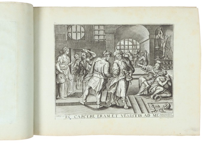 7 moralistic engravings on Christian hospitality. Galays - Vos, Martin de (1532-1603). . Precio: 2.000€