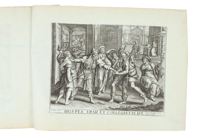 7 moralistic engravings on Christian hospitality. Galays - Vos, Martin de (1532-1603). . Precio: 2.000€