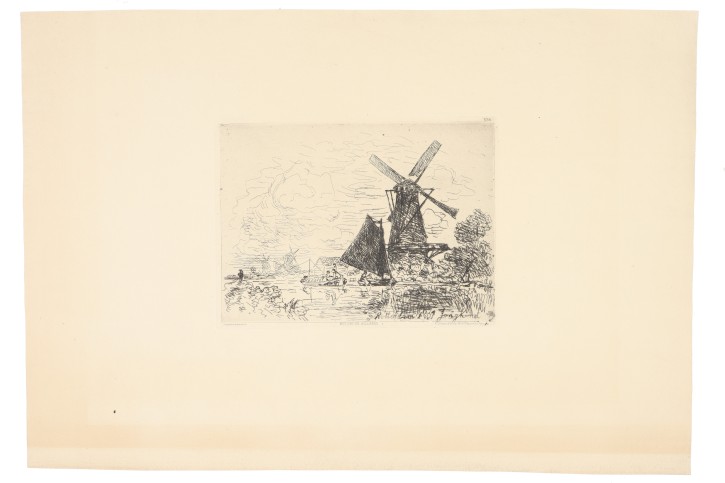 Moulins en hollande. Jongkind, Johan-Barthold (1819-1891). . Precio: 750€