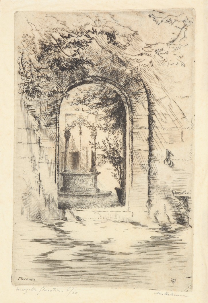 Garden gate. Florence. Achener, Maurice (1881-1963). . Precio: 250€