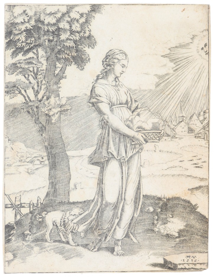 Sibila Cumes or l'Espoir (Hope). Veneziano, Agostino (1490 - c. 1569). 1516. Precio: 1.500€