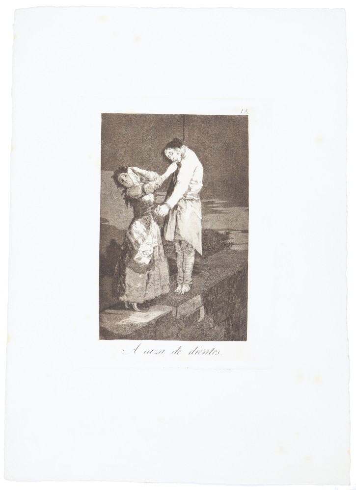 A caza de dientes. Goya Lucientes, Francisco de (1746-1828) - Calcografía Nacional. 1855. Precio: 1.800€