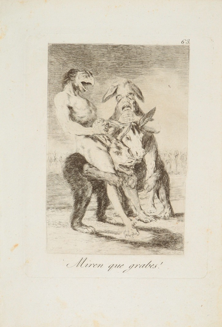 Miren que grabes!. Goya Lucientes, Francisco de (1746-1828). 1799. Precio: 7.500€