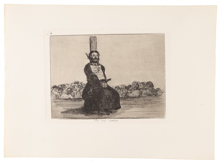 Por una navaja. Goya Lucientes, Francisco de (1746-1828) - Calcografía Nacional. 1863. Precio: 2.500€