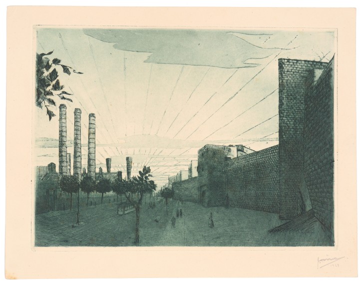 View of the Drassanes and the Paral·lel. Mas i Mascaró, Joan (1892-1954). 1929. Precio: 250€