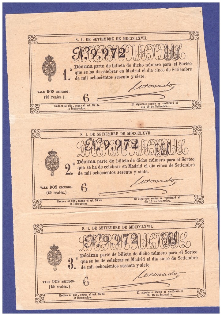 Lotería Nacional N 9.972. . 1867