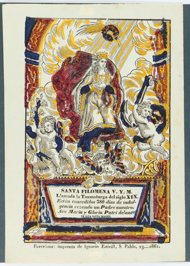 Santa Filomena V.Y.M. (Saint Philomena). Estivill, Ignacio (activo 1816-1852). 1861. Precio: 150€
