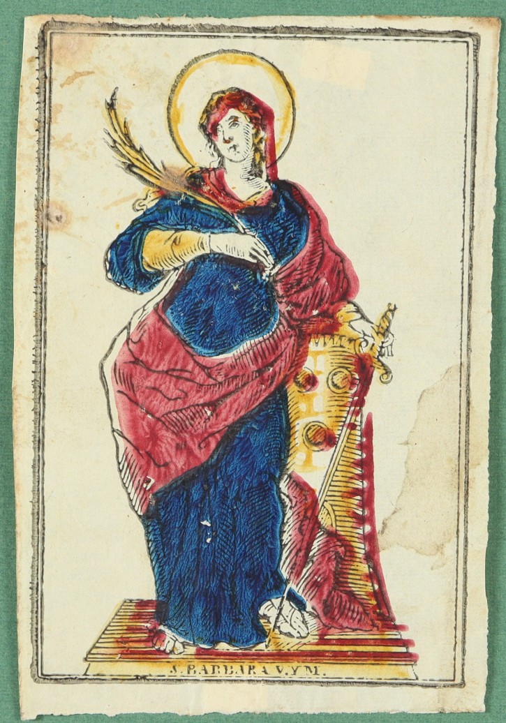 S(anta). Barbara V(irgen). Y M(artir). Saint Barbara, Virgin and Martyr. . . Precio: 100€