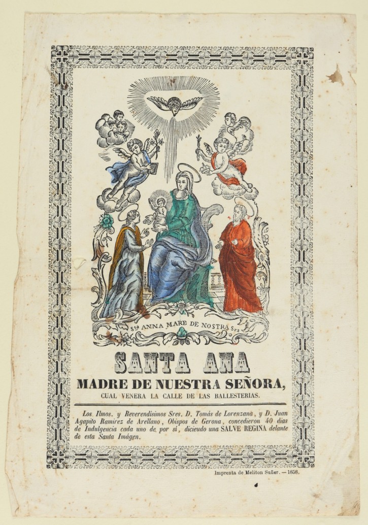 Santa Ana Madre de Nuestra Señora, cual venera la calle de las ballesterias (Saint Anne, Mother of Our Lady, venerated on Calle de las Ballesterias). Melitón Suñer. . Precio: 150€