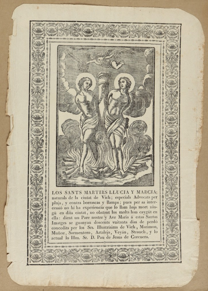 Los Sants Martirs Llucia y Marcia. Tauló, José. 1812. Precio: 200€