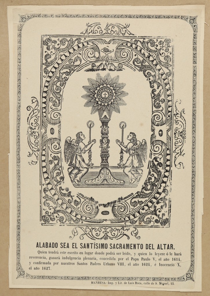Alabado sea el Santísimo Sacramento del Altar. Roca, Luis. . Precio: 150€