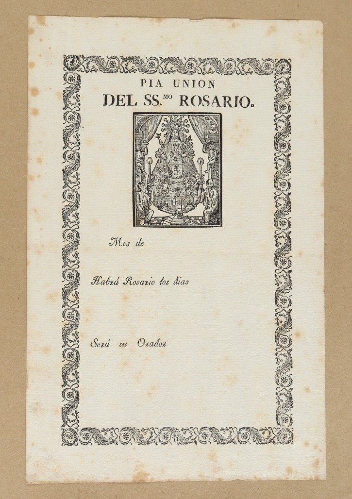 Pia Union del Ss.Mo Rosario (Pious Union of the Most Holy Rosary). . . Precio: 150€
