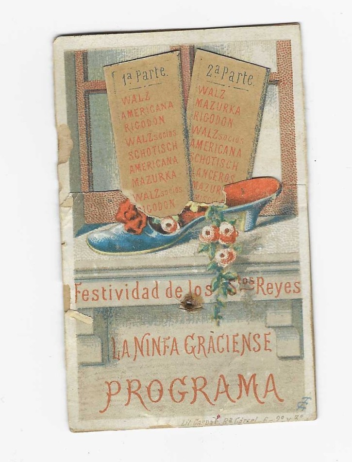 Programa de Baile, La Ninfa Graciense, Festividad de los Smos. Reyes. . . Precio: 15€
