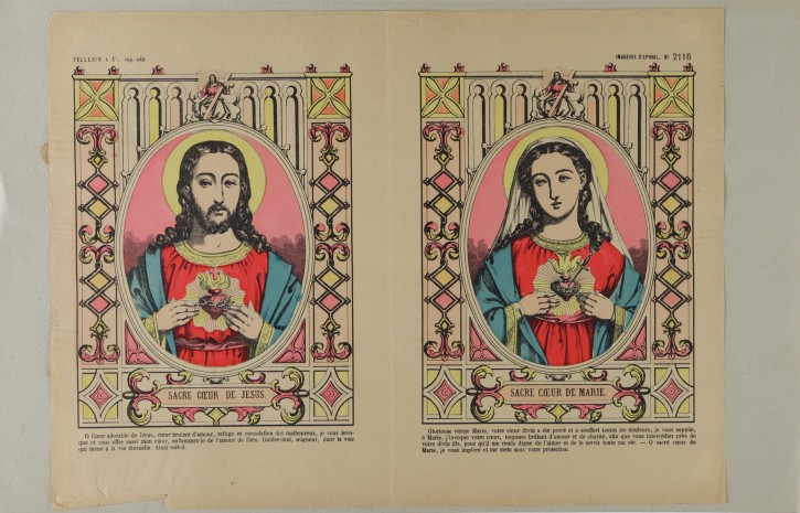 Sacre Coeur de Jesus et Sacre Coeur de Marie (Sacred Heart of Jesus and Sacred Heart of Mary). Pellerin, Jean Charles (1756-1836). . Precio: 100€