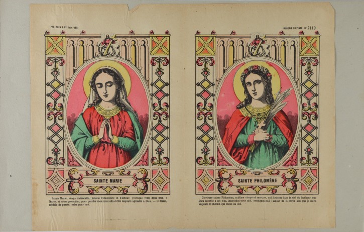 Sainte Marie et Sainte Philomène (Santa María y Santa Filomena). Pellerin, Jean Charles (1756-1836). . Precio: 100€
