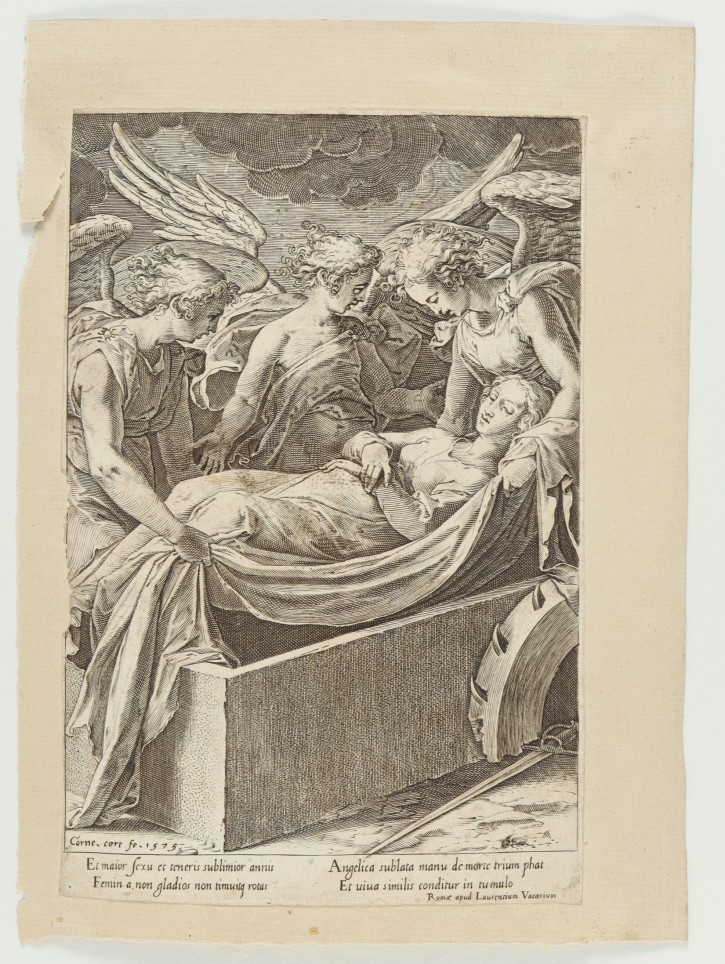 El entierro de Santa Catalina. Cort, Cornelius (1533-1578). 1575. Precio: 500€