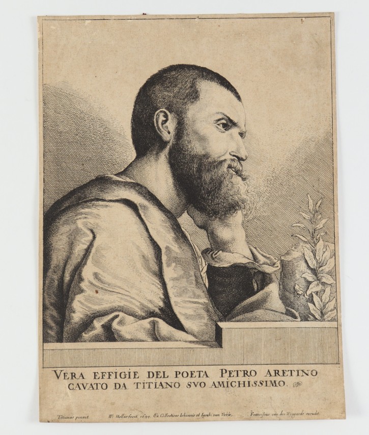 Vera effigie del poeta Petro Aretino Cavato da Titiano suo amichissimo. . 1649. Precio: 600€
