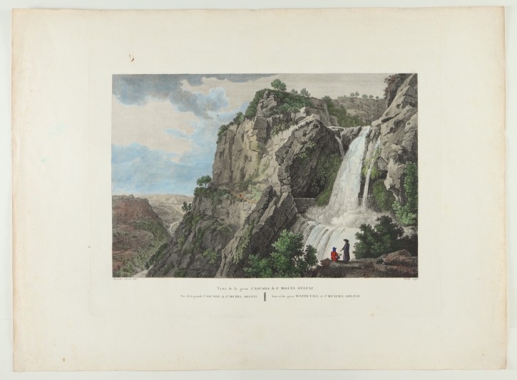 Vista de la gran cascada de San Miguel Delfay. Fortier, Claude (1775-1835) - Laborde, Alexandre de (1773-1842). 1806. Precio: 120€