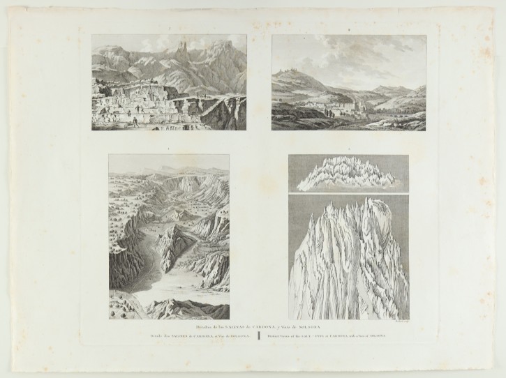 Detalles de las Salinas de Cardona y Vista de Solsona. . 1806. Precio: 120€