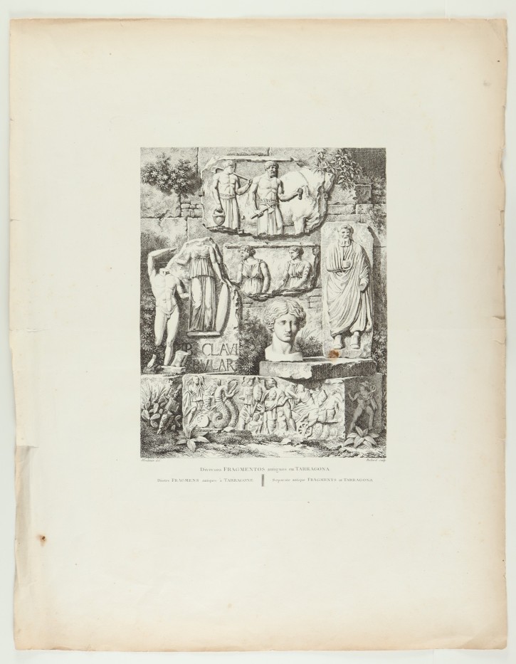 Diversos fragmentos antiguos en Tarragona. . 1806. Precio: 120€